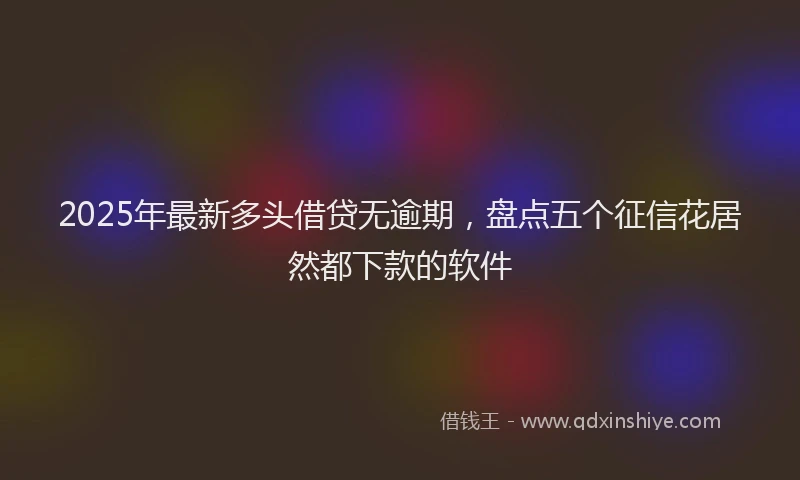 2025年最新多头借贷无逾期，盘点五个征信花居然都下款的软件