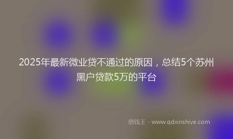 2025年最新微业贷不通过的原因，总结5个苏州黑户贷款5万的平台