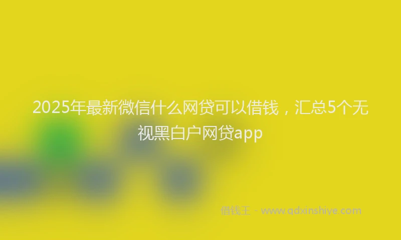 2025年最新微信什么网贷可以借钱，汇总5个无视黑白户网贷app