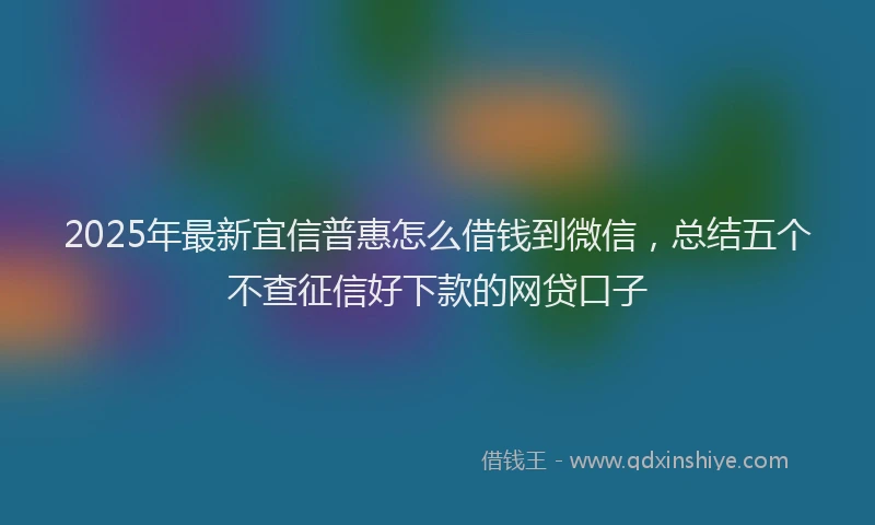 2025年最新宜信普惠怎么借钱到微信，总结五个不查征信好下款的网贷口子