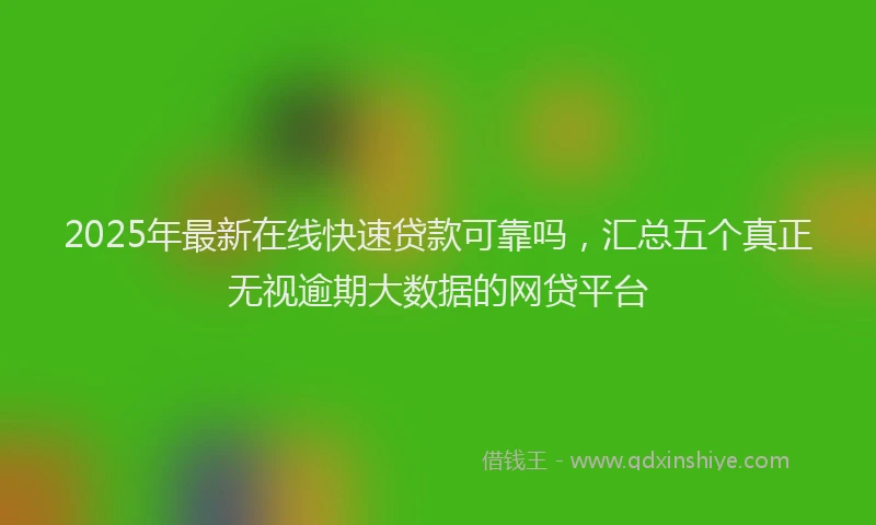 2025年最新在线快速贷款可靠吗，汇总五个真正无视逾期大数据的网贷平台