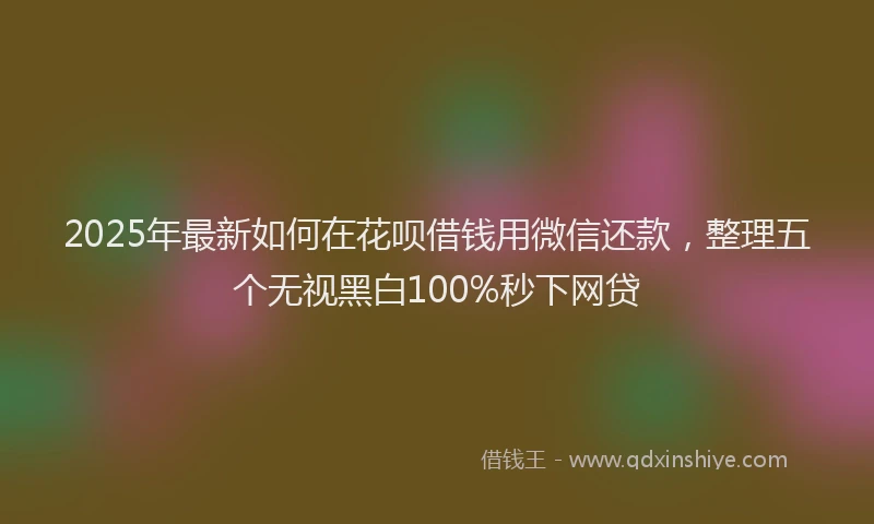 2025年最新如何在花呗借钱用微信还款，整理五个无视黑白100%秒下网贷