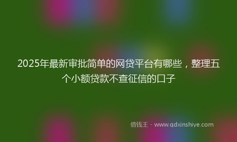 2025年最新审批简单的网贷平台有哪些，整理五个小额贷款不查征信的口子