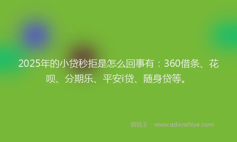 2025年的小贷秒拒是怎么回事有：360借条、花呗、分期乐、平安i贷、随身贷等。