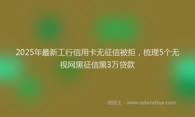 2025年最新工行信用卡无征信被拒，梳理5个无视网黑征信黑3万贷款