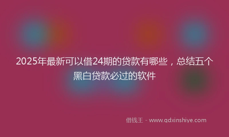 2025年最新可以借24期的贷款有哪些，总结五个黑白贷款必过的软件