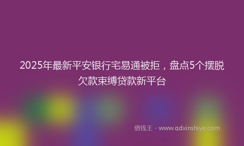 2025年最新平安银行宅易通被拒，盘点5个摆脱欠款束缚贷款新平台
