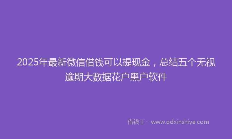 2025年最新微信借钱可以提现金，总结五个无视逾期大数据花户黑户软件