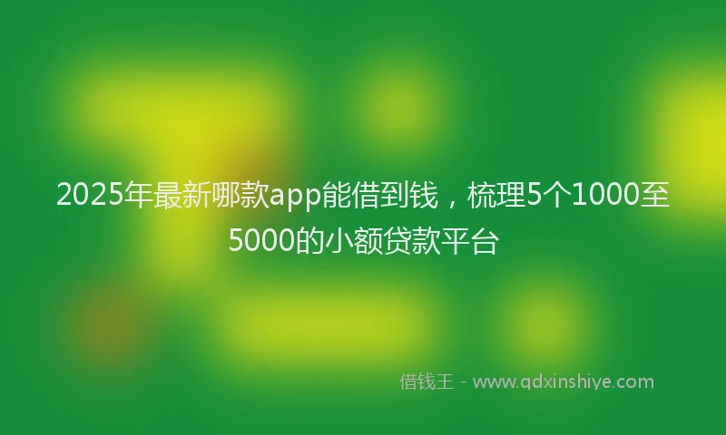 2025年最新哪款app能借到钱，梳理5个1000至5000的小额贷款平台