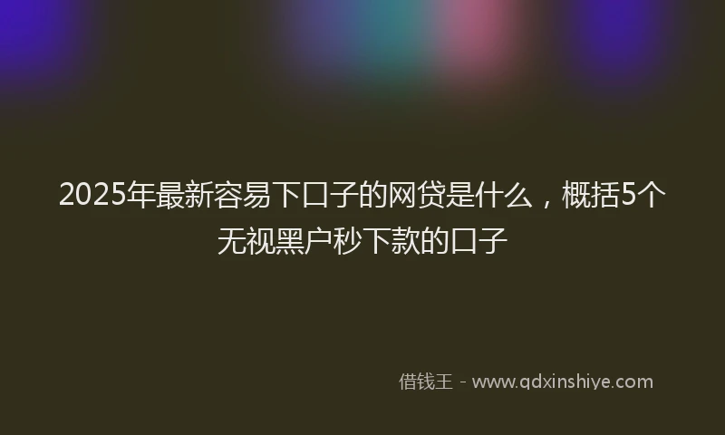 2025年最新容易下口子的网贷是什么，概括5个无视黑户秒下款的口子