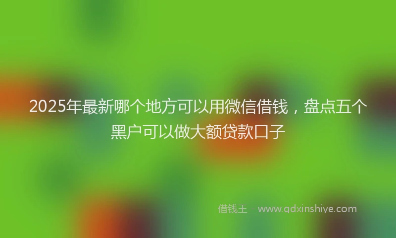 2025年最新哪个地方可以用微信借钱，盘点五个黑户可以做大额贷款口子