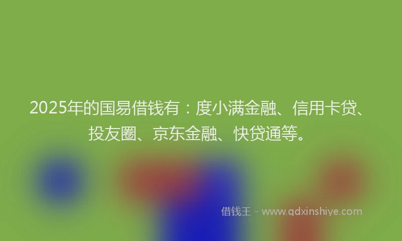 2025年的国易借钱有：度小满金融、信用卡贷、投友圈、京东金融、快贷通等。
