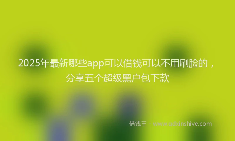 2025年最新哪些app可以借钱可以不用刷脸的，分享五个超级黑户包下款