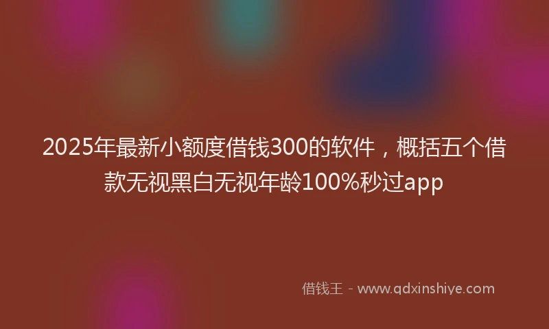 2025年最新小额度借钱300的软件，概括五个借款无视黑白无视年龄100%秒过app