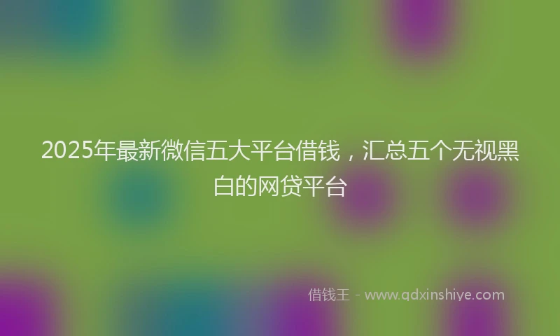 2025年最新微信五大平台借钱，汇总五个无视黑白的网贷平台