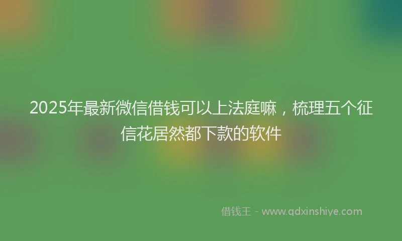 2025年最新微信借钱可以上法庭嘛，梳理五个征信花居然都下款的软件