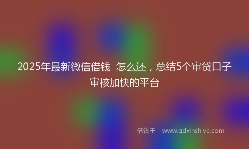 2025年最新微信借钱  怎么还，总结5个审贷口子审核加快的平台