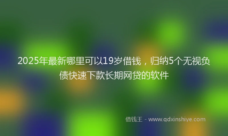 2025年最新哪里可以19岁借钱，归纳5个无视负债快速下款长期网贷的软件