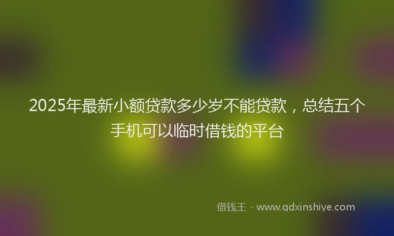 2025年最新小额贷款多少岁不能贷款，总结五个手机可以临时借钱的平台