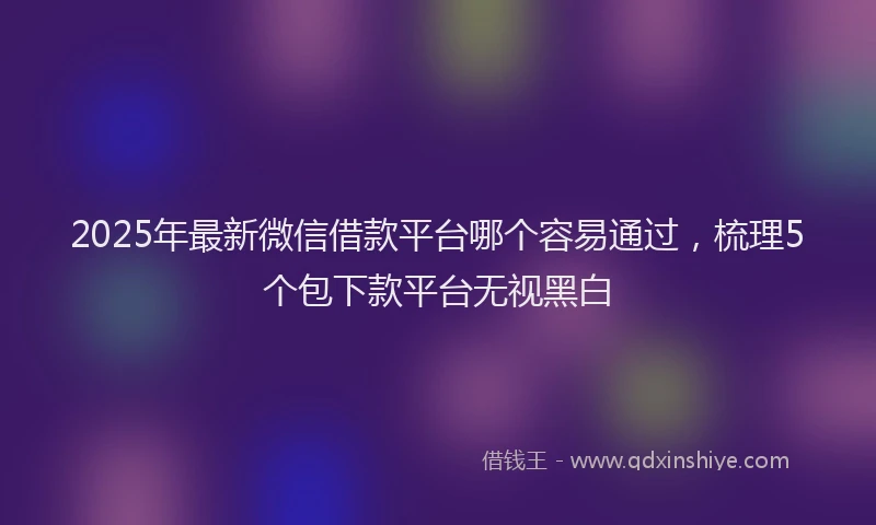 2025年最新微信借款平台哪个容易通过，梳理5个包下款平台无视黑白