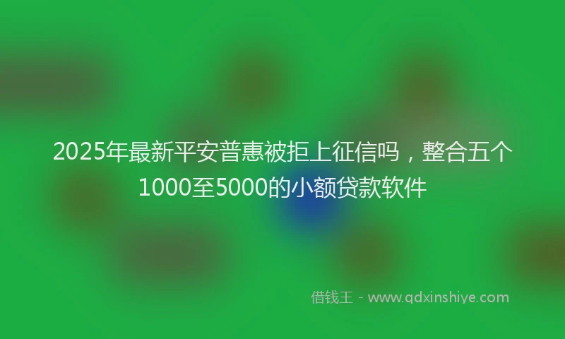 2025年最新平安普惠被拒上征信吗，整合五个1000至5000的小额贷款软件