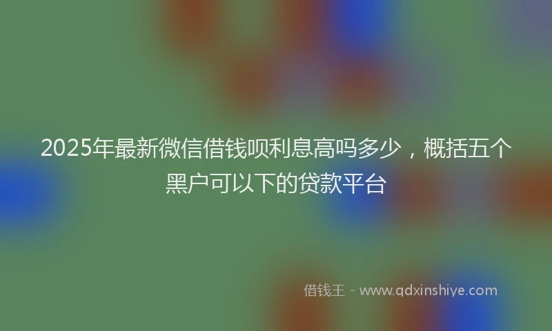 2025年最新微信借钱呗利息高吗多少，概括五个黑户可以下的贷款平台