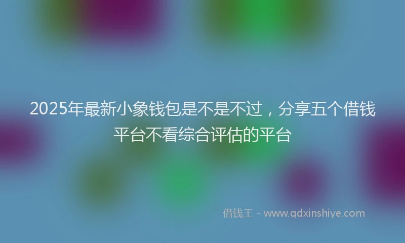 2025年最新小象钱包是不是不过，分享五个借钱平台不看综合评估的平台