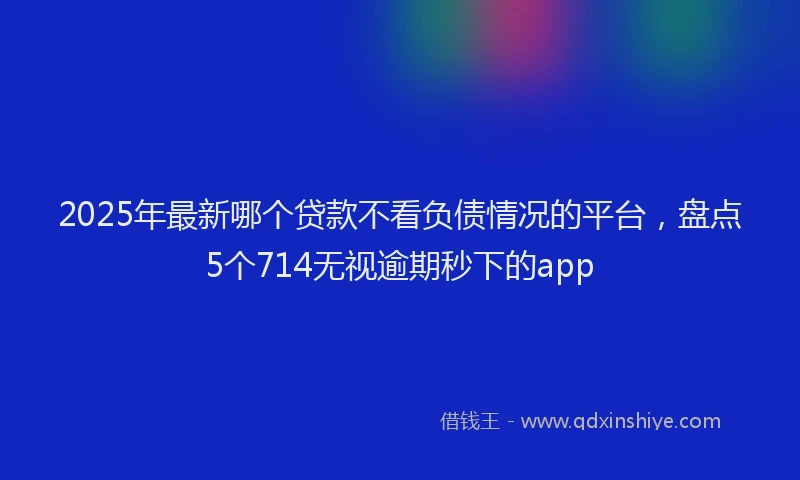 2025年最新哪个贷款不看负债情况的平台，盘点5个714无视逾期秒下的app