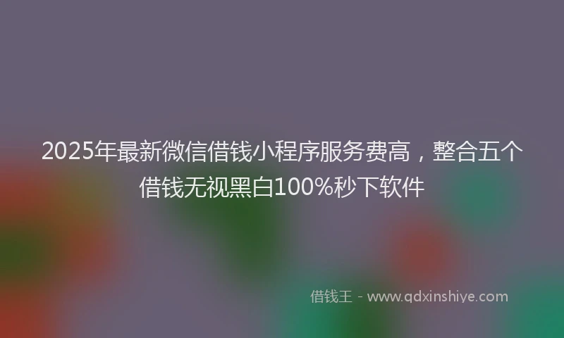 2025年最新微信借钱小程序服务费高，整合五个借钱无视黑白100%秒下软件