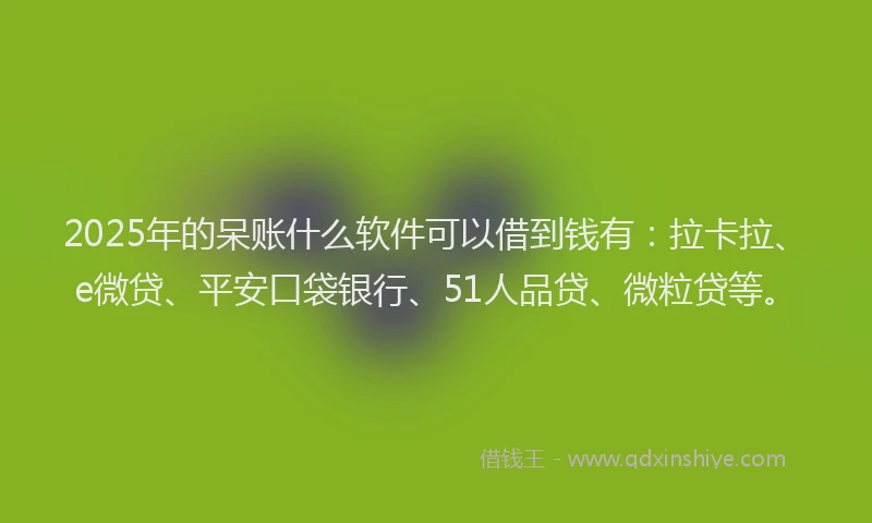 2025年的呆账什么软件可以借到钱有：拉卡拉、e微贷、平安口袋银行、51人品贷、微粒贷等。