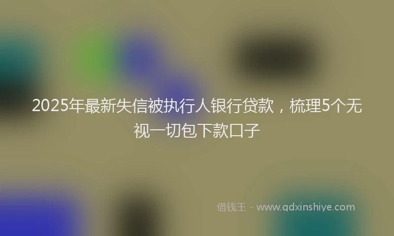 2025年最新失信被执行人银行贷款，梳理5个无视一切包下款口子