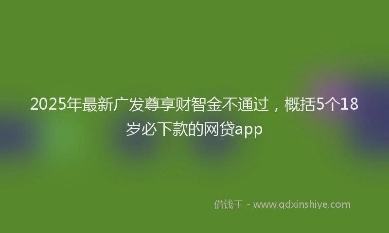 2025年最新广发尊享财智金不通过，概括5个18岁必下款的网贷app