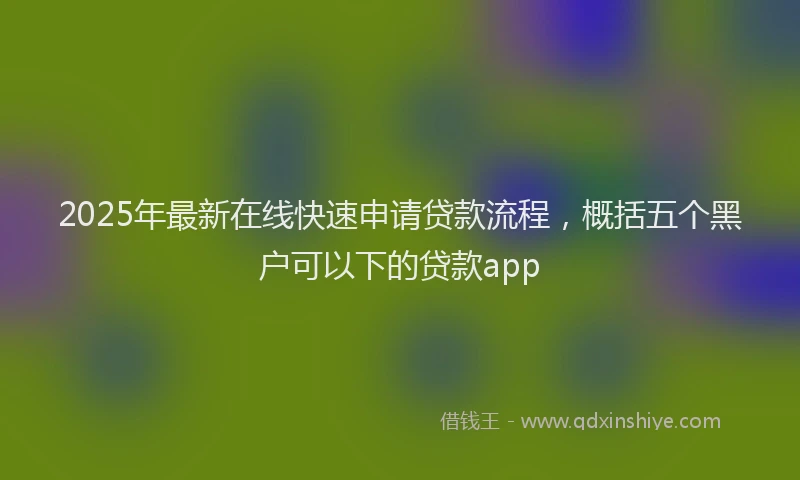 2025年最新在线快速申请贷款流程，概括五个黑户可以下的贷款app
