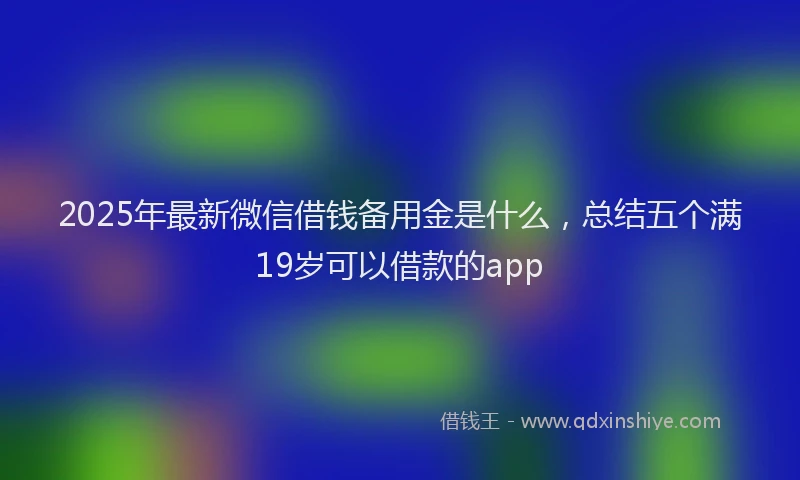 2025年最新微信借钱备用金是什么，总结五个满19岁可以借款的app