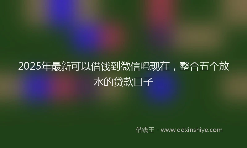 2025年最新可以借钱到微信吗现在，整合五个放水的贷款口子