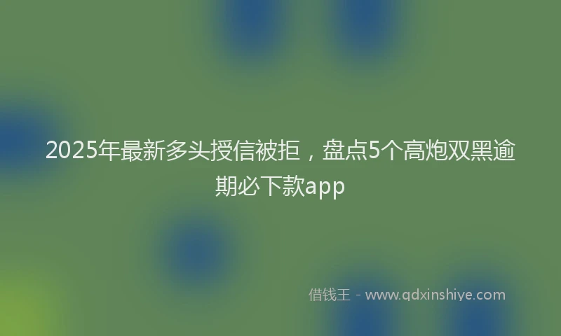 2025年最新多头授信被拒，盘点5个高炮双黑逾期必下款app