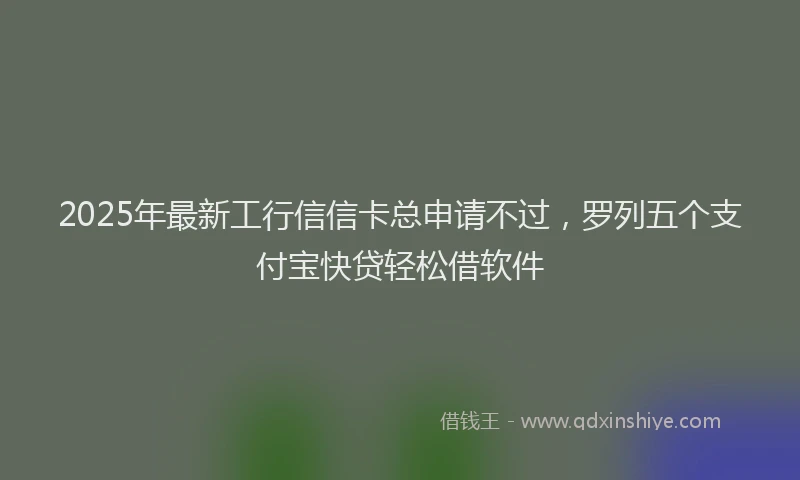 2025年最新工行信信卡总申请不过，罗列五个支付宝快贷轻松借软件