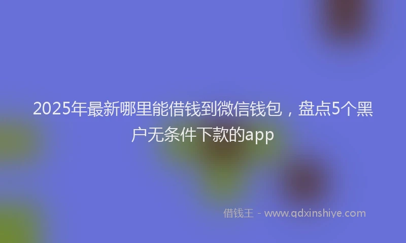 2025年最新哪里能借钱到微信钱包，盘点5个黑户无条件下款的app