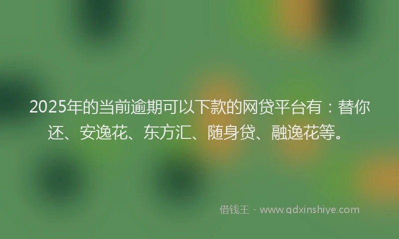 2025年的当前逾期可以下款的网贷平台有：替你还、安逸花、东方汇、随身贷、融逸花等。