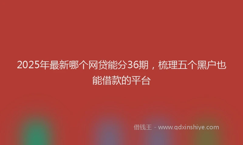 2025年最新哪个网贷能分36期，梳理五个黑户也能借款的平台