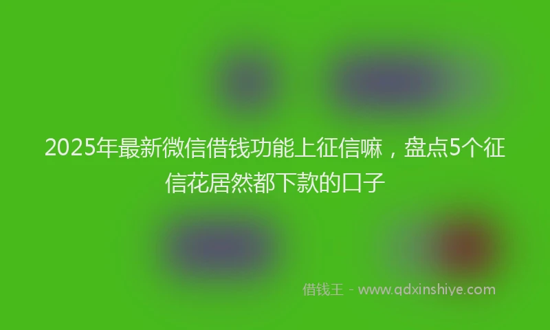 2025年最新微信借钱功能上征信嘛，盘点5个征信花居然都下款的口子