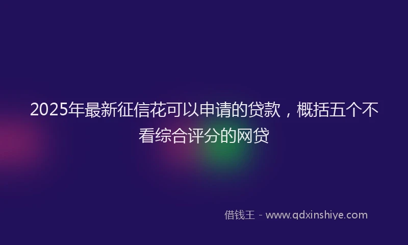 2025年最新征信花可以申请的贷款，概括五个不看综合评分的网贷