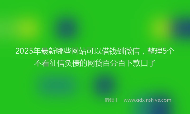 2025年最新哪些网站可以借钱到微信，整理5个不看征信负债的网贷百分百下款口子