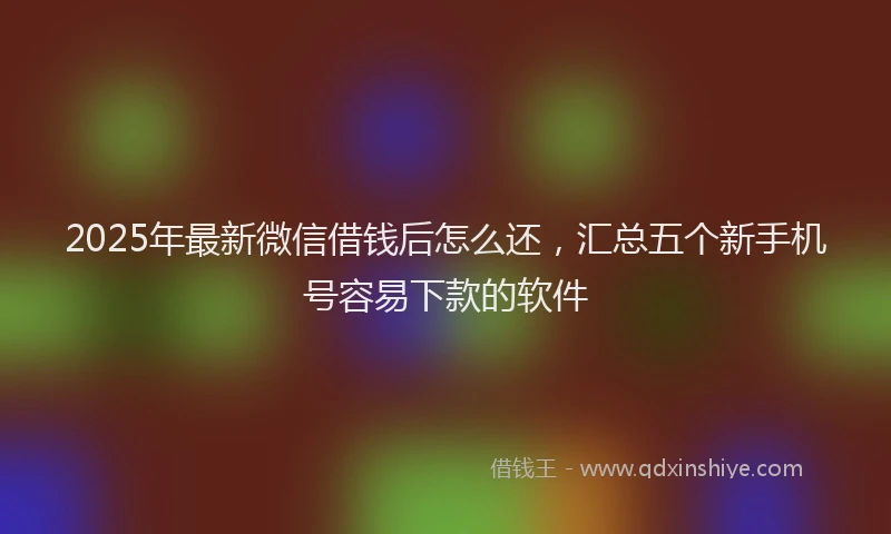 2025年最新微信借钱后怎么还，汇总五个新手机号容易下款的软件