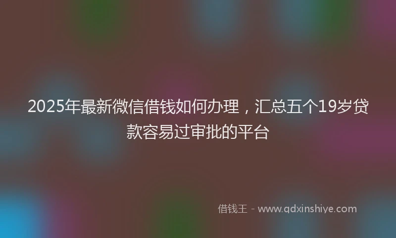 2025年最新微信借钱如何办理，汇总五个19岁贷款容易过审批的平台