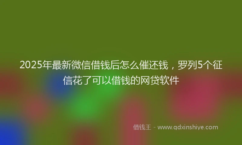 2025年最新微信借钱后怎么催还钱，罗列5个征信花了可以借钱的网贷软件
