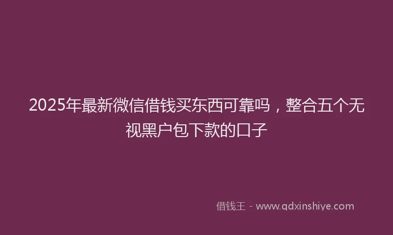 2025年最新微信借钱买东西可靠吗，整合五个无视黑户包下款的口子