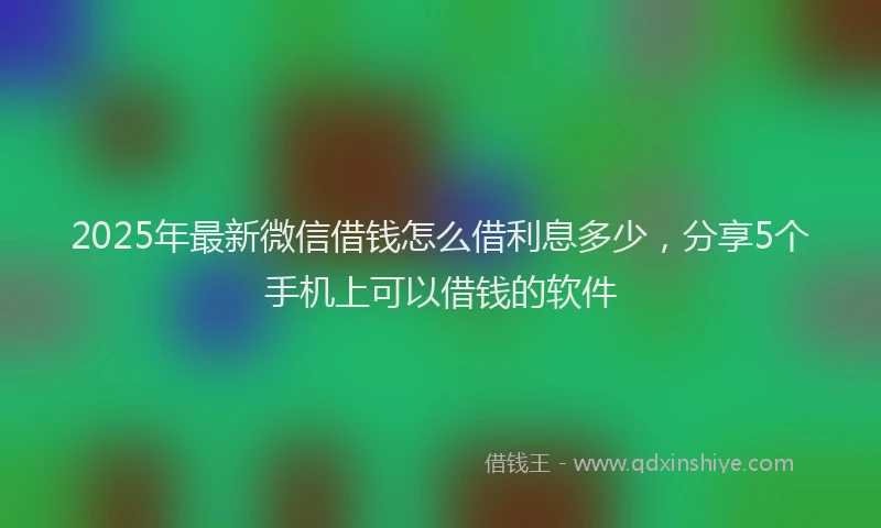 2025年最新微信借钱怎么借利息多少，分享5个手机上可以借钱的软件