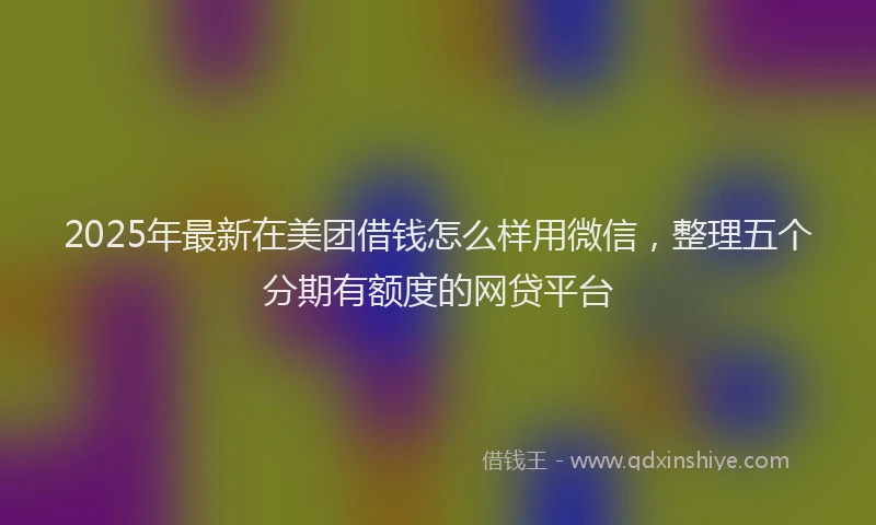 2025年最新在美团借钱怎么样用微信，整理五个分期有额度的网贷平台