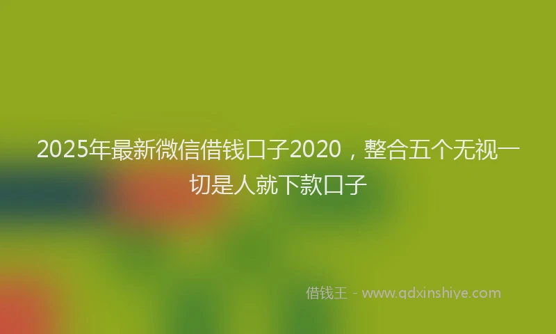 2025年最新微信借钱口子2020，整合五个无视一切是人就下款口子